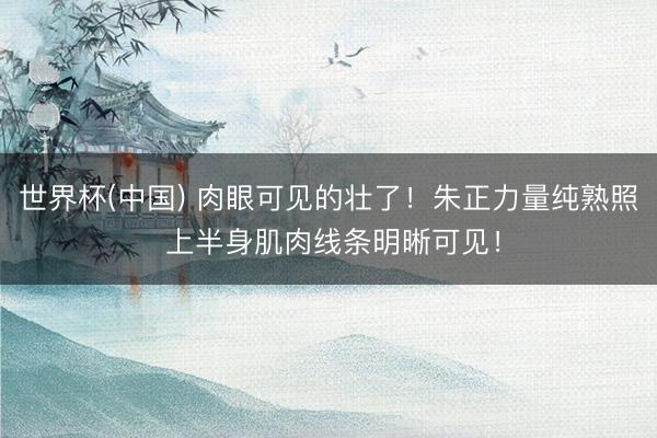 世界杯(中国) 肉眼可见的壮了！朱正力量纯熟照 上半身肌肉线条明晰可见！