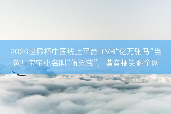 2026世界杯中国线上平台 TVB“亿万驸马”当爸！宝宝小名叫“伍梁液”，谐音梗笑翻全网