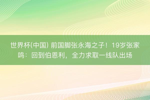 世界杯(中国) 前国脚张永海之子！19岁张家鸣：回到伯恩利，全力求取一线队出场