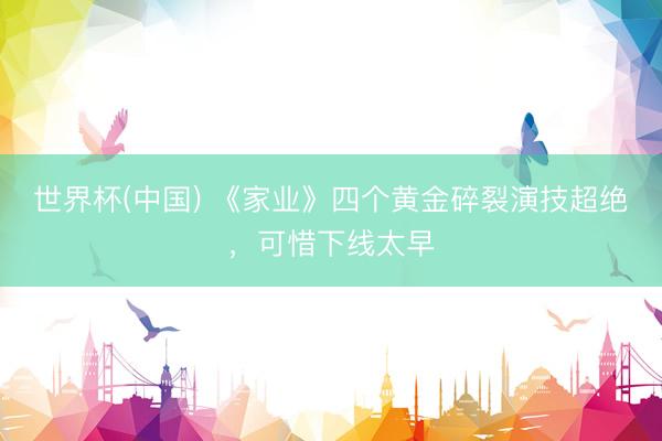 世界杯(中国) 《家业》四个黄金碎裂演技超绝，可惜下线太早