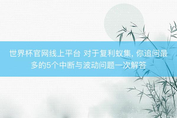 世界杯官网线上平台 对于复利蚁集， 你追问最多的5个中断与波动问题一次解答