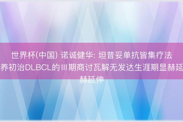 世界杯(中国) 诺诚健华: 坦昔妥单抗皆集疗法休养初治DLBCL的Ⅲ期商讨瓦解无发达生涯期显赫延伸